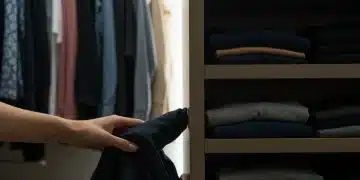 Organized wardrobe with diverse, well-maintained clothing for longevity