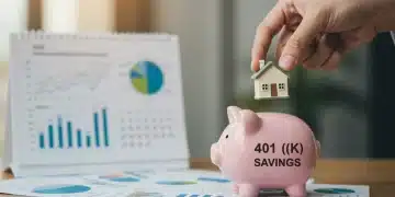 Hand placing house into 401(k) piggy bank, symbolizing retirement savings growth in 2026.