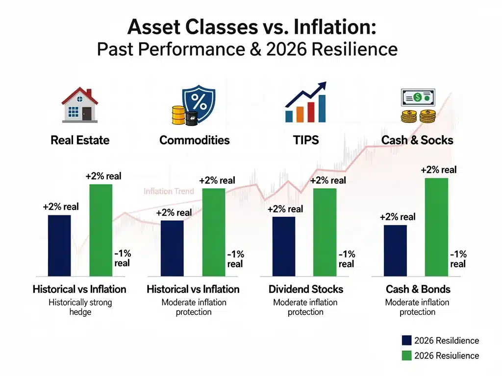 Infographic comparing asset performance against inflation