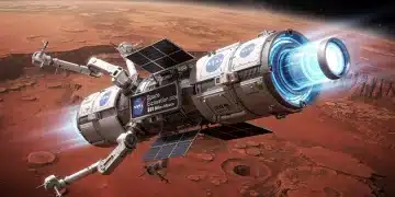 NASA spacecraft orbiting Mars, representing the ambitious 2026 mission