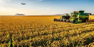Vast American agricultural field symbolizing U.S. exports' role in global food security.