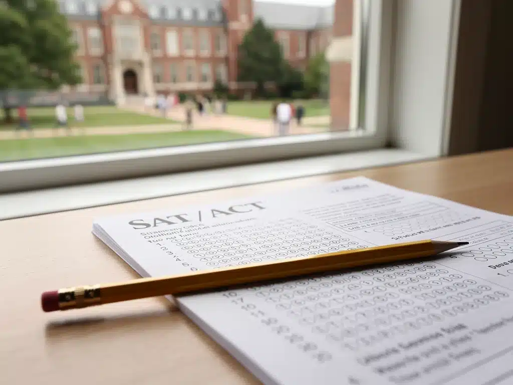 SAT ACT test booklet and pencil, signifying reinstated university testing requirements.