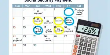 Social Security COLA 2.8 percent payment dates and calculation breakdown graphic